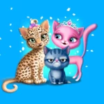 cat hair salon birthday party android application logo